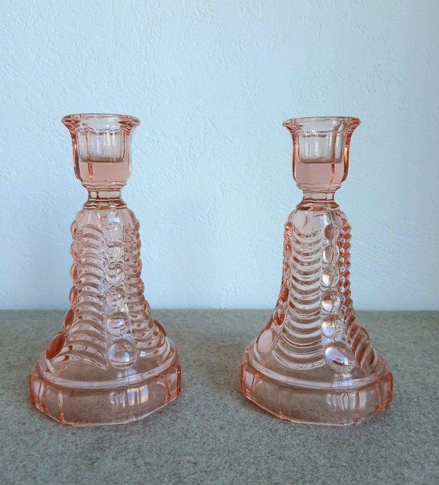 Val Saint Lambert - Charles Graffart - Kandelaar (2) - Glas, Antiek en Kunst, Curiosa en Brocante