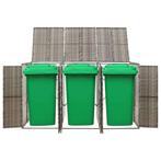 Containerberging driedubbel 207x80x117 cm poly rattan grijs, Huis en Inrichting, Verzenden, Nieuw
