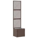 vidaXL Tuin Trellis Planter Bruin 35 x 30 x 135 cm Metaal, Verzenden, Minder dan 60 cm, Nieuw, Metaal