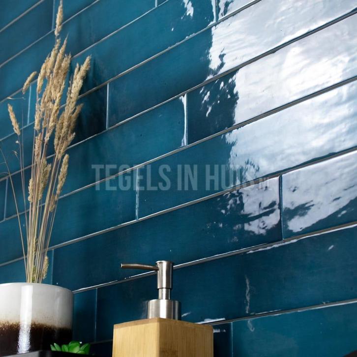Equipe wandtegel manacor 6,5x40 glacier blauw glans, Doe-het-zelf en Verbouw, Tegels, Wandtegels, Nieuw, 10 m² of meer, Keramiek