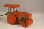 Steiff - Speelgoed Houten wals met aanhanger, tractor,