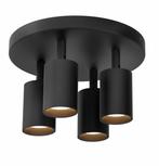 Plafondlamp | Zwart | 4 | LED spot | Rond | Verstelbaar, Ophalen of Verzenden, Nieuw