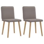 vidaXL Eetkamerstoelen draaibaar 2 st stof taupe, Verzenden, Nieuw
