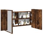 vidaXL Badkamerkast met spiegel LED 90x12x45 acryl gerookt, Huis en Inrichting, Tafels | Kaptafels, Verzenden, Nieuw