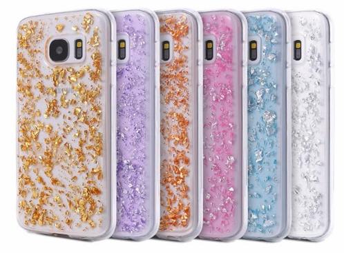 Galaxy S7 TPU Bling Glitterhoesje Bladgoud - Look Rosé Goud, Telecommunicatie, Mobiele telefoons | Hoesjes en Frontjes | Samsung