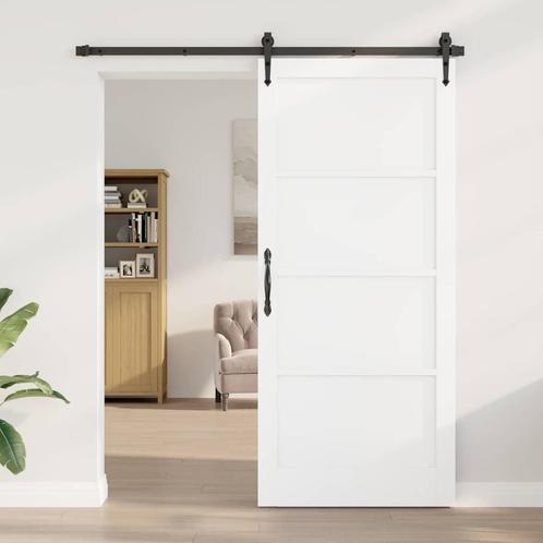 vidaXL Interne Deur ORKDALWit 93x211x4 cm Massief Houten, Doe-het-zelf en Verbouw, Deuren en Horren, Nieuw, Verzenden
