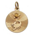 Hanger - 18 karaat Geel goud - 0.10ct. tw. Citrien