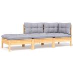 Grenen Loungeset Grijs | Retourdeal | Modulair!, Tuin en Terras, Tuinsets en Loungesets, 3 zitplaatsen, Nieuw, Ophalen of Verzenden