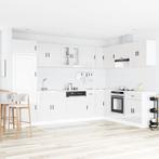 vidaXL Wastafel onderkast met opslag Porto 2 pcs Wit Bewerkt, Verzenden, Nieuw