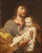 Scuola emiliana (XVIII) - San Giuseppe con Gesu’ Bambino, Antiek en Kunst