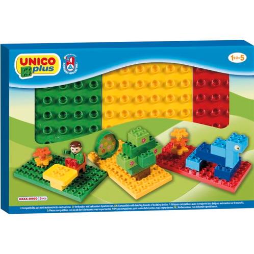 Unico Bouwplaten - dubbelzijdig - 3 stuks, Kinderen en Baby's, Speelgoed | Duplo en Lego, Nieuw, Verzenden