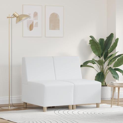 vidaXL Bankstoelen 2 pcs Wit 55 x 74 x 82 cm Kunstleer, Huis en Inrichting, Banken | Bankstellen, Nieuw, Minder dan 150 cm, Leer