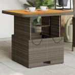 vidaXL Tuintafel 80x80x71 cm poly rattan en acaciahout grijs, Verzenden, Nieuw