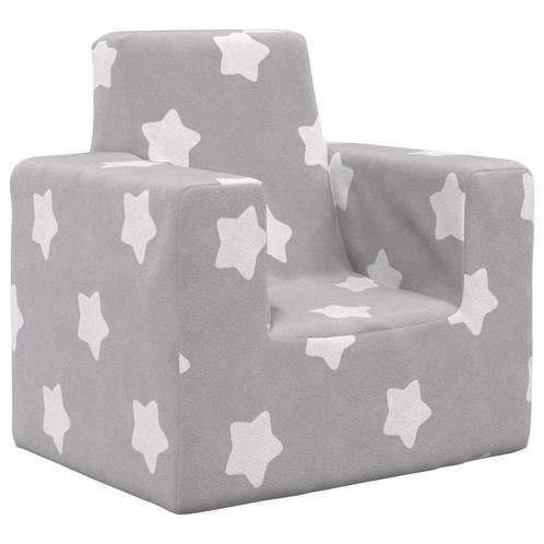 vidaXL Kinderbank met sterren zacht pluche lichtgrijs, Kinderen en Baby's, Kinderkamer | Overige Meubels, Nieuw, Verzenden
