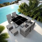 Wicker zitgroep Bilbao 4+4+1 met beschermhoes - grijs, Tuin en Terras, Tuinsets en Loungesets, Verzenden, Nieuw