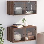 vidaXL Wandkasten met glazen deuren 2 st 68,5x37x35 cm, Verzenden, Nieuw