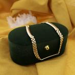 Bicolor gouden panterschakel collier. (Ketting), Ophalen of Verzenden, Gebruikt, Overige kleuren, Goud