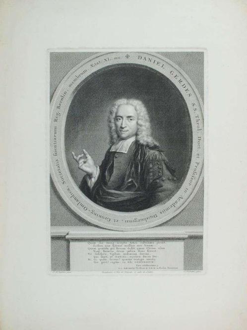 Portrait of Daniel Gerdes, Antiek en Kunst, Kunst | Etsen en Gravures