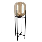 Retro vloerlamp amber, Roxy, met schakelaar, Huis en Inrichting, Lampen | Vloerlampen, Nieuw, Ophalen of Verzenden, Glas, 150 tot 200 cm