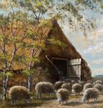 H .Hozee (1894-1961) - Herder met kudde schapen bij, Antiek en Kunst, Kunst | Schilderijen | Klassiek