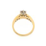 10 Krt. Ring met diamanten | 1,15 ct. (dames ring), Sieraden, Tassen en Uiterlijk, Antieke sieraden, Ophalen of Verzenden, Goud