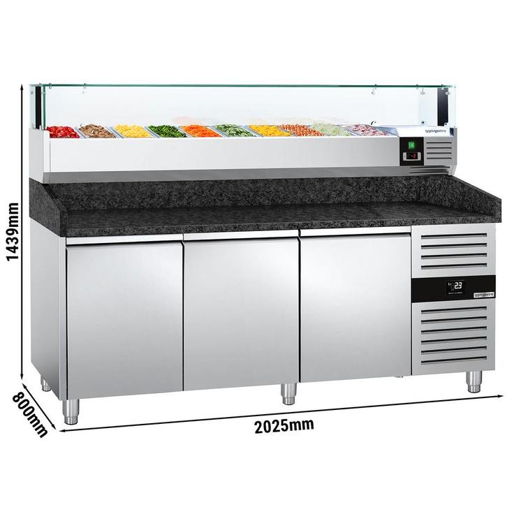 GGM Gastro | Pizza koelwerkbank PREMIUM - 2000x800mm - met 3, Zakelijke goederen, Horeca | Meubilair en Inrichting, Verzenden