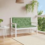 vidaXL Tuinbankkussens 2 st bladpatroon 120x50x7 cm stof, Huis en Inrichting, Woonaccessoires | Kussens, Verzenden, Nieuw, Groen