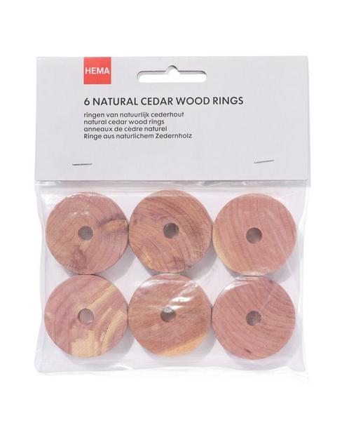 HEMA Ringen van natuurlijk cederhout - 6 stuks, Huis en Inrichting, Overige Huis en Inrichting, Nieuw, Verzenden