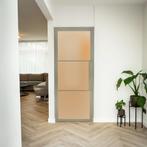 Stalen Binnendeur - Kiezelgrijs - 3 Vlaks - Mat glas, Minder dan 80 cm, Binnendeur, Nieuw, Metaal