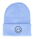 Beanie muts - Smiley unisex - Blauw, Kleding | Dames, Hoeden en Petten, Nieuw