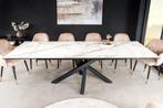 Uitschuifbare eettafel MARVELOUS 180-220-260cm wit marmer, Huis en Inrichting, Tafels | Eettafels, Ophalen of Verzenden, Nieuw