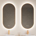 Spiegel Gliss Design Aura 50x100cm Koper Ovaal Met LED, Nieuw, Ophalen of Verzenden, Bad