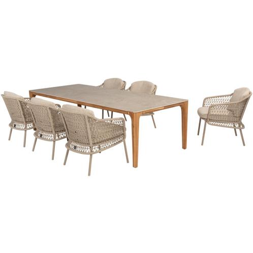 Liam Puccini dining tuinset 7 delig 240x100xH75 cm keramiek, Tuin en Terras, Tuinsets en Loungesets, Nieuw, Ophalen of Verzenden