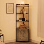 Grijze Hoekkast met Deur en 5 Planken, Verzenden, Nieuw