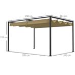 TRUUSK Pergola 3x2m Tuinpaviljoen, Terrasoverkapping Van Met, Verzenden, Nieuw