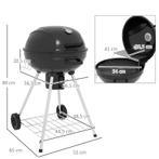 TRUUSK Ketelgrill, 54 Cm Kookrooster, Warmhoudrek, Plank, As, Tuin en Terras, Houtskoolbarbecues, Verzenden, Nieuw, TRUUSK