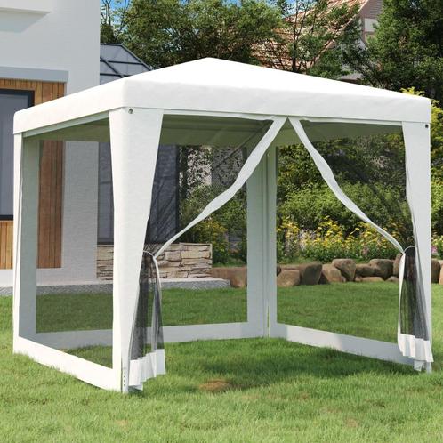 vidaXL Partytent met 4 mesh zijwanden 2,5x2,5 m wit, Tuin en Terras, Partytenten, Partytent, Nieuw, Verzenden