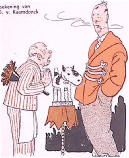Hendrikus Colijn? als hondje van de Graaf op spotprent, Antiek en Kunst, Kunst | Litho's en Zeefdrukken, Verzenden