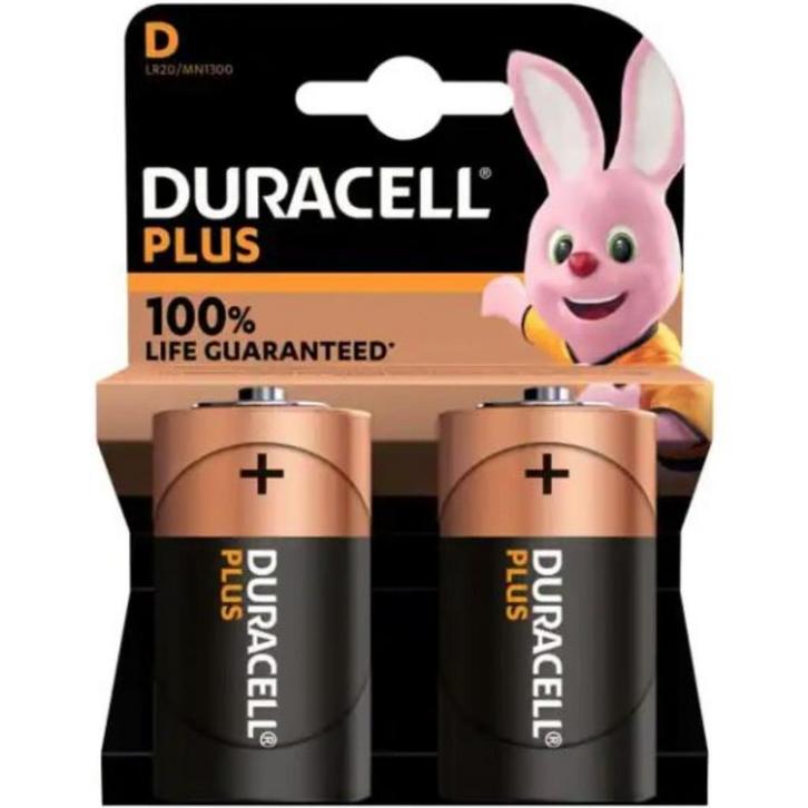 Duracell D-batterijen - 1,5 Volt - Alkaline - 2 stuks, Audio, Tv en Foto, Accu's en Batterijen, Nieuw, Ophalen of Verzenden