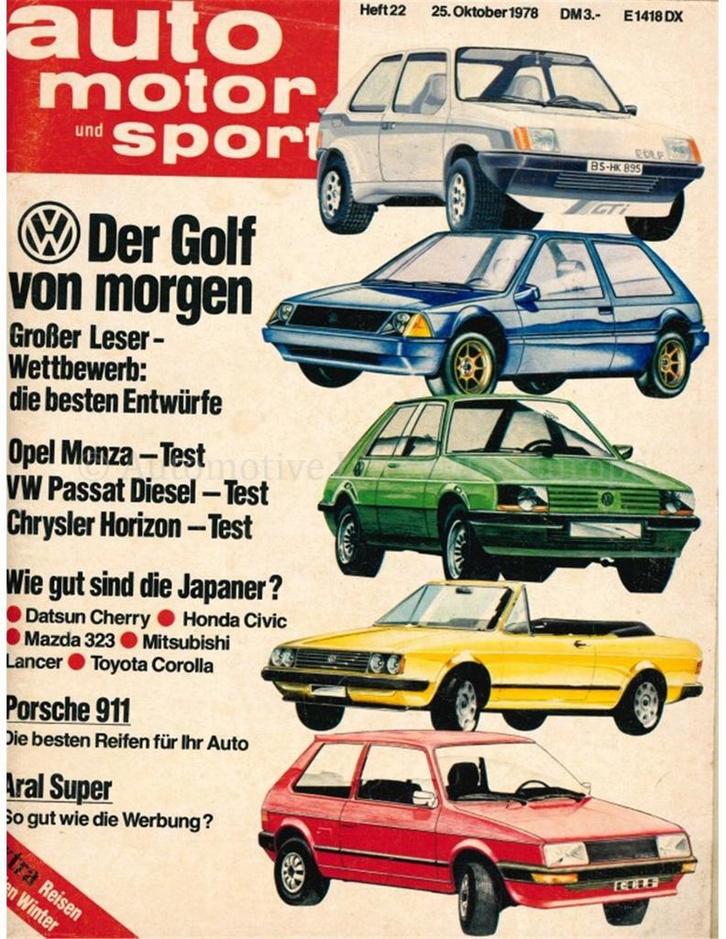 1978 AUTO MOTOR UND SPORT 22 DUITS, Boeken, Auto's | Folders en Tijdschriften