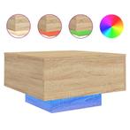 Salontafel met LED - - Sonoma Eiken - OP = OP! 40% Korting, Huis en Inrichting, Tafels | Salontafels, 50 tot 100 cm, Vierkant
