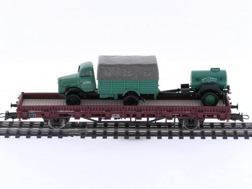 Schaal H0 Roco 47788 rongenwagon met vrachtwagen als ladi..., Hobby en Vrije tijd, Modeltreinen | H0, Gelijkstroom, Gebruikt, Roco