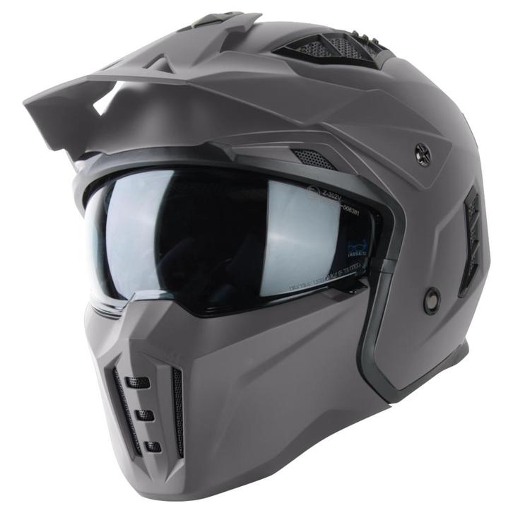 VINZ Kioto Streetfighter helm - Titanium, Motoren, Kleding | Motorhelmen, L, Jethelm, Verzenden