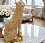 Beeld, GoldenPanther - 23 cm - GELDKleur-hars