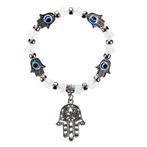 Fako Bijoux® - Kralenarmband - Hamsa - Wit, Verzenden, Nieuw