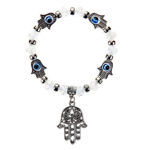 Fako Bijoux® - Kralenarmband - Hamsa - Wit, Sieraden, Tassen en Uiterlijk, Armbanden, Verzenden