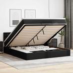 vidaXL Bed poef met matrassen en LEDs 180x200cm kunstleer, Huis en Inrichting, Overige materialen, Eenpersoons, Verzenden, Zwart
