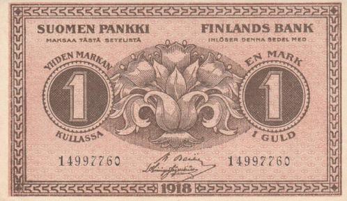 Finland P 35 1 Mark 1918 Au