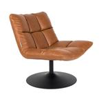 *WOONWINKEL* Dutchbone Bar Vintage Draaifauteuil Bruin Leer, Verzenden, Nieuw, Leer