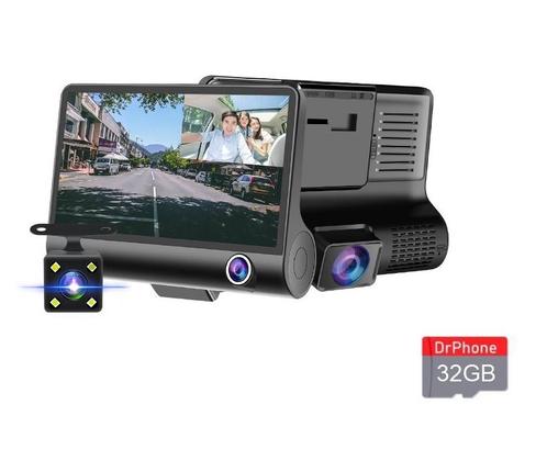 DrPhone DASH2 - DashCam Video CarDVR – Nachtzicht - 3 Lens H, Auto diversen, Dashcams, Verzenden